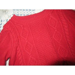euc Baby Gap red fisherman knit sweater baby boy 6 m 12 m
